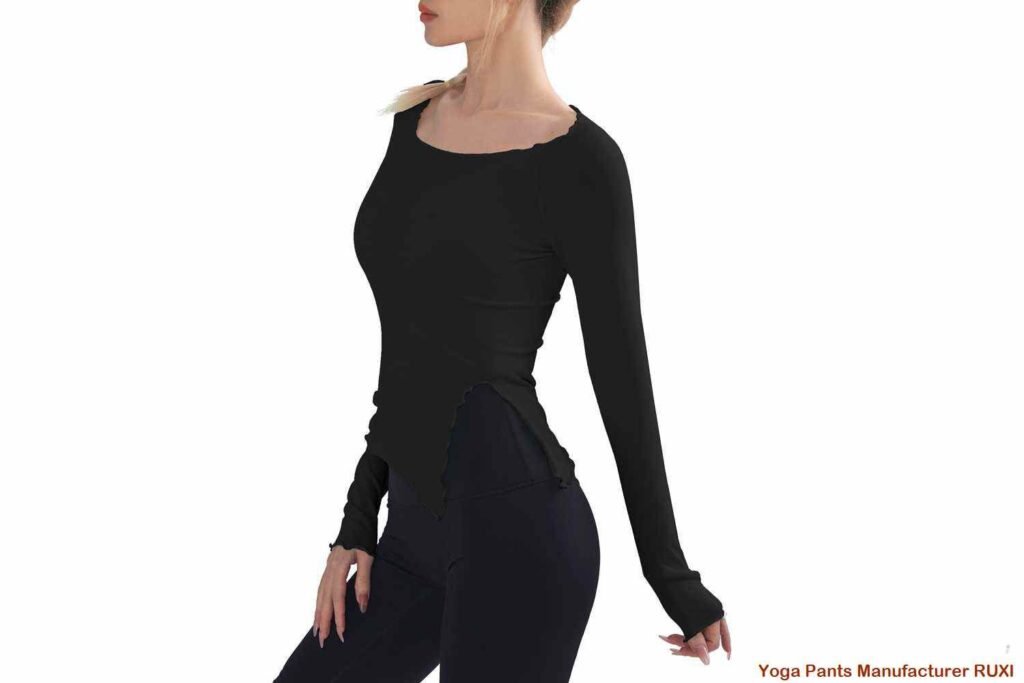 Shorts de ioga preto feminino Comfort Fit RUXI br3754