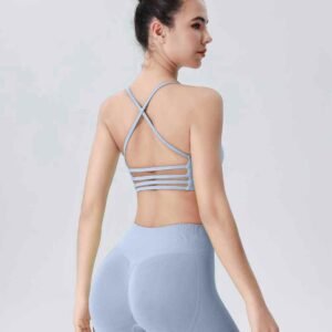 Leggings de treino de cintura alta bege para mulheres RUXI