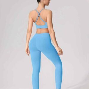 Leggings de cintura alta flare scrunch RUXI br372