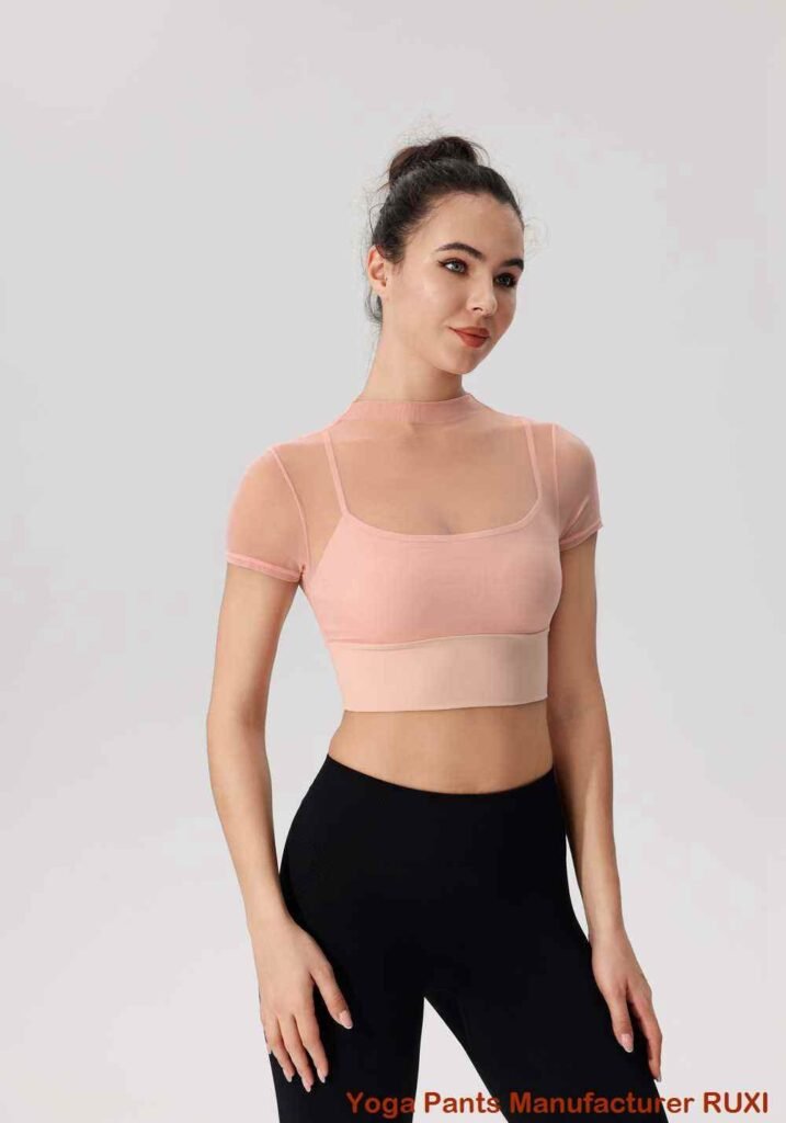 Shorts de cintura alta para exercícios RUXI br3801