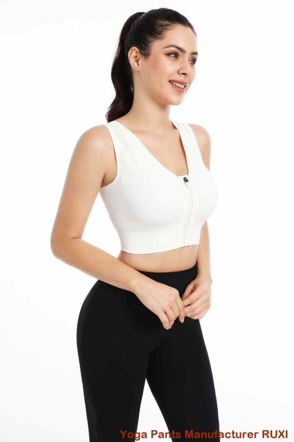 Sutiã esportivo branco Comfort Fit para mulheres ativas