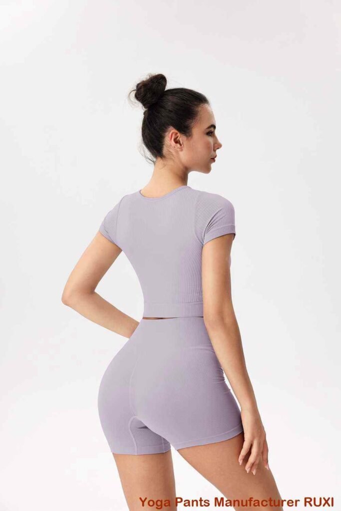 Shorts esportivos de cintura alta sem costura RUXI br3089