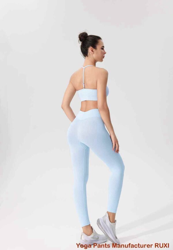 Leggings esportivas pretas com bolsos para mulheres RUXI