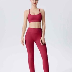 Leggings de ioga de cintura alta e flare suave RUXI br332